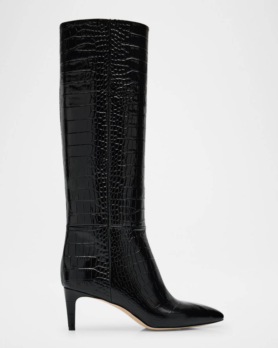 Croco Stiletto Knee Boots